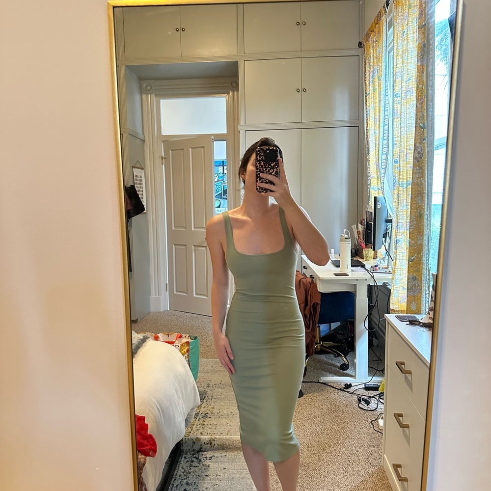 Zara Sage Green Midi Dress